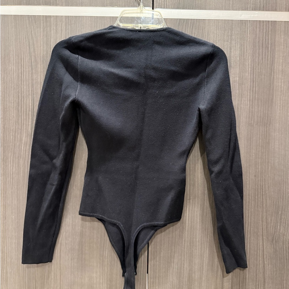 Abercrombie & Fitch Black Fitted Backless Bodysuit